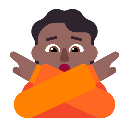 Face With No Good Gesture: Medium-Dark Skin Tone on Microsoft Fluent
