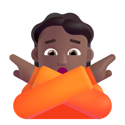 Face With No Good Gesture: Medium-Dark Skin Tone on Microsoft 3D