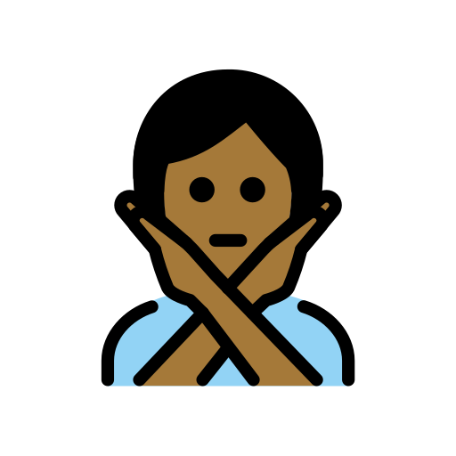 Face With No Good Gesture: Medium-Dark Skin Tone on OpenMoji