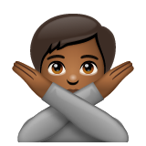 Face With No Good Gesture: Medium-Dark Skin Tone on WhatsApp