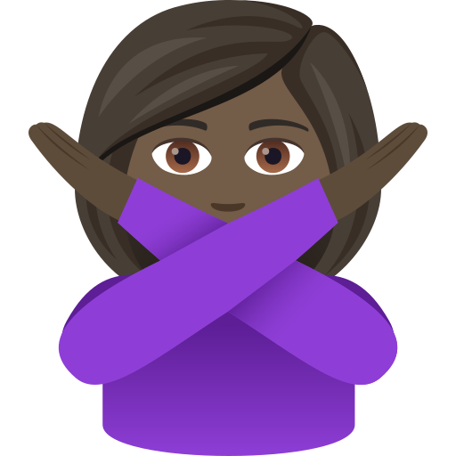 Woman Gesturing No: Dark Skin Tone on JoyPixels