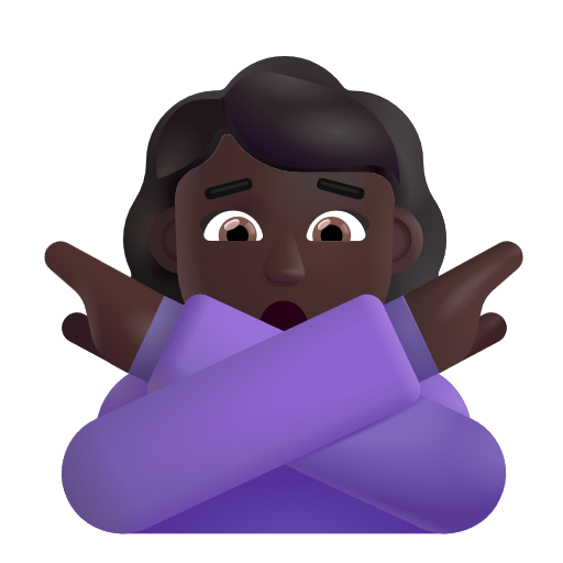 Woman Gesturing No: Dark Skin Tone on Microsoft 3D