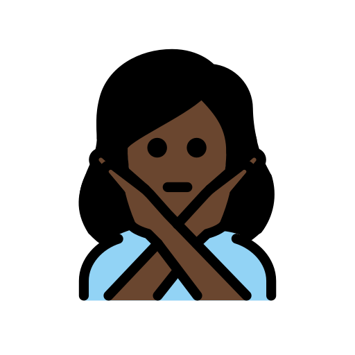 Woman Gesturing No: Dark Skin Tone on OpenMoji