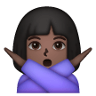 Woman Gesturing No: Dark Skin Tone on Samsung