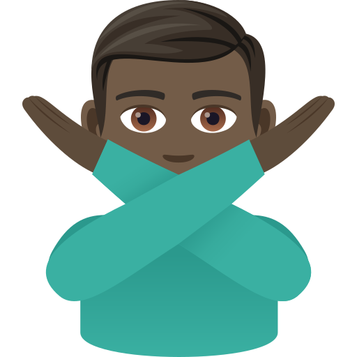 Man Gesturing No: Dark Skin Tone on JoyPixels