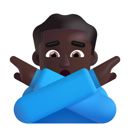 Man Gesturing No: Dark Skin Tone on Microsoft 3D