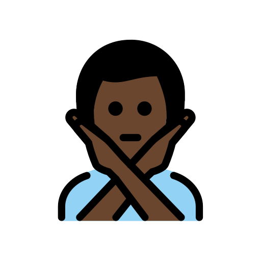 Man Gesturing No: Dark Skin Tone on OpenMoji