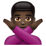 Man Gesturing No: Dark Skin Tone on WhatsApp