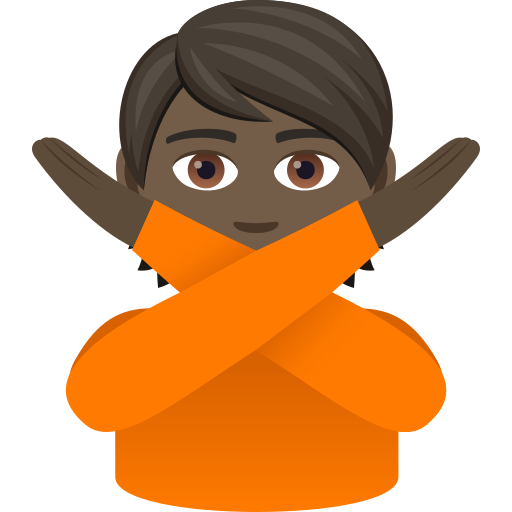 Face With No Good Gesture: Dark Skin Tone on JoyPixels