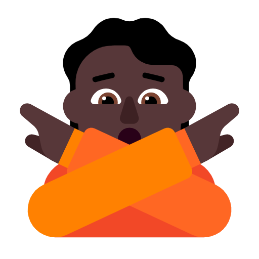 Face With No Good Gesture: Dark Skin Tone on Microsoft Fluent