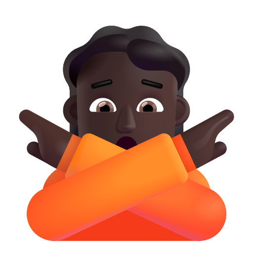 Face With No Good Gesture: Dark Skin Tone on Microsoft 3D