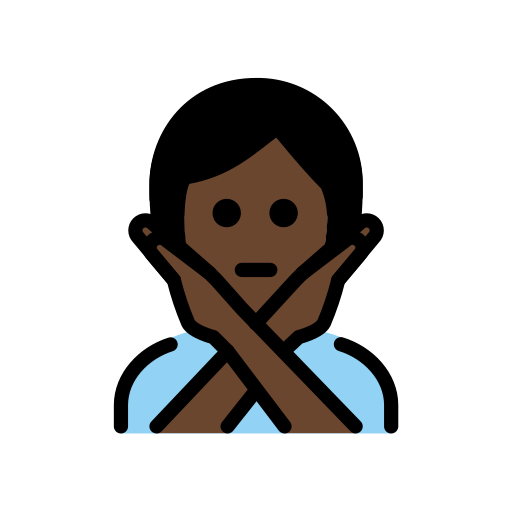 Face With No Good Gesture: Dark Skin Tone on OpenMoji