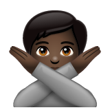 Face With No Good Gesture: Dark Skin Tone on WhatsApp