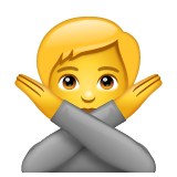 Face With No Good Gesture on WhatsApp
