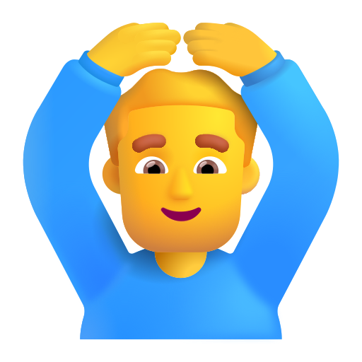 Man Gesturing Ok on Microsoft 3D