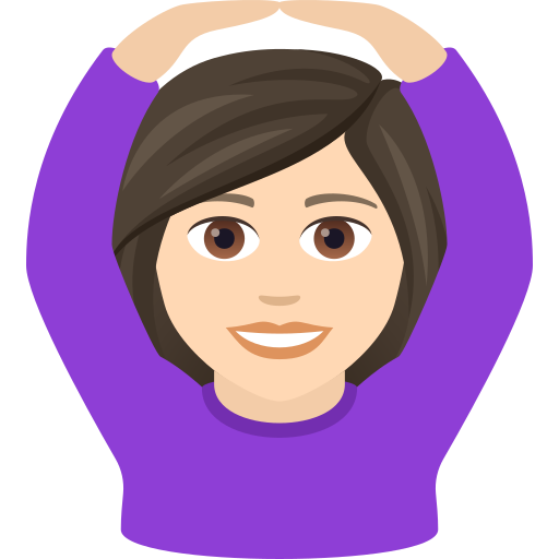 Woman Gesturing Ok: Light Skin Tone on JoyPixels