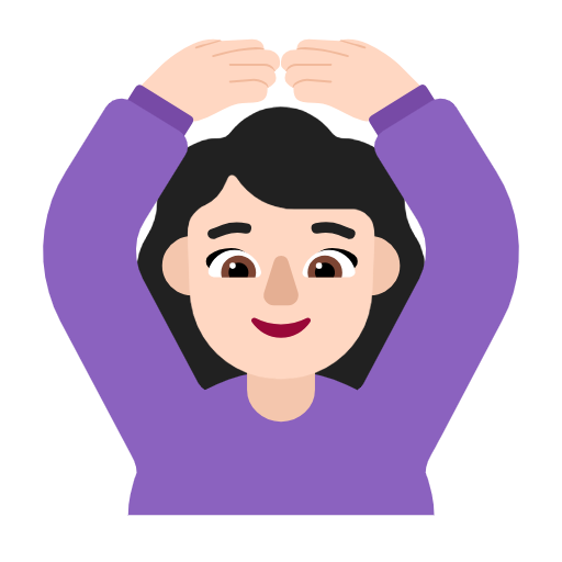 Woman Gesturing Ok: Light Skin Tone on Microsoft Fluent