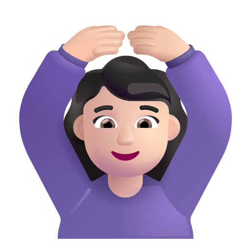 Woman Gesturing Ok: Light Skin Tone on Microsoft 3D