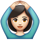 Woman Gesturing Ok: Light Skin Tone on WhatsApp