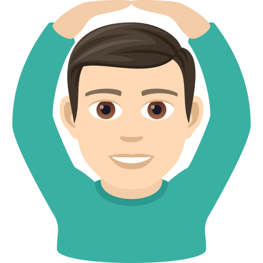 Man Gesturing Ok: Light Skin Tone on JoyPixels