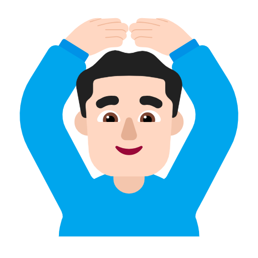 Man Gesturing Ok: Light Skin Tone on Microsoft Fluent