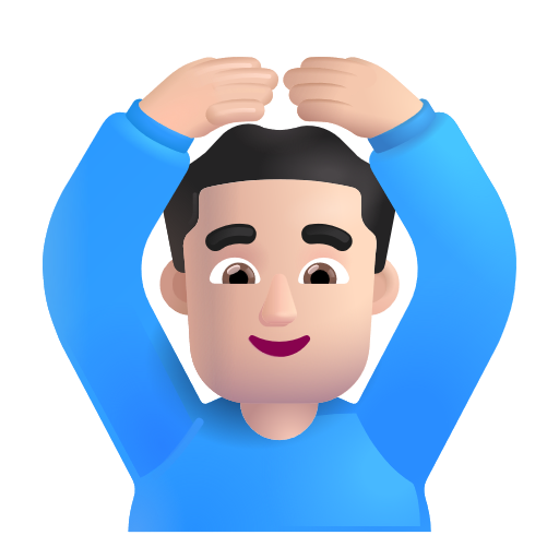 Man Gesturing Ok: Light Skin Tone on Microsoft 3D