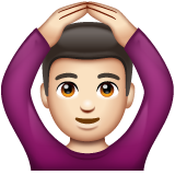 Man Gesturing Ok: Light Skin Tone on WhatsApp