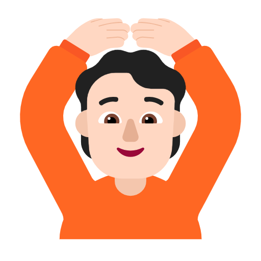 Face With Ok Gesture: Light Skin Tone on Microsoft Fluent