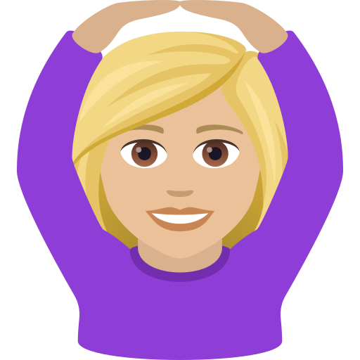 Woman Gesturing Ok: Medium-Light Skin Tone on JoyPixels