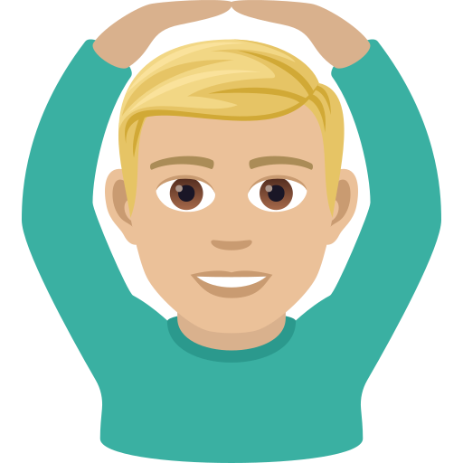 Man Gesturing Ok: Medium-Light Skin Tone on JoyPixels