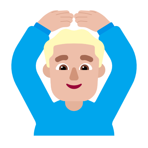 Man Gesturing Ok: Medium-Light Skin Tone on Microsoft Fluent