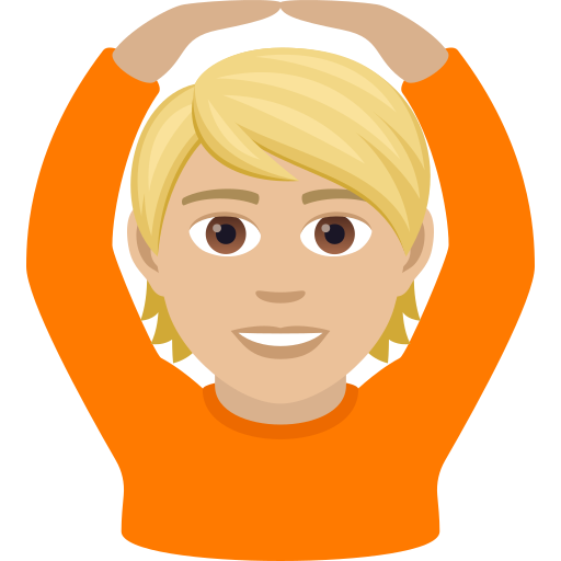 Face With Ok Gesture: Medium-Light Skin Tone on JoyPixels