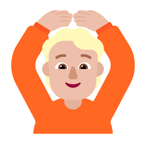Face With Ok Gesture: Medium-Light Skin Tone on Microsoft Fluent