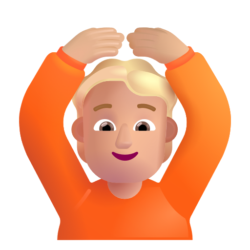 Face With Ok Gesture: Medium-Light Skin Tone on Microsoft 3D