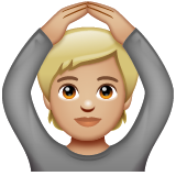 Face With Ok Gesture: Medium-Light Skin Tone on WhatsApp
