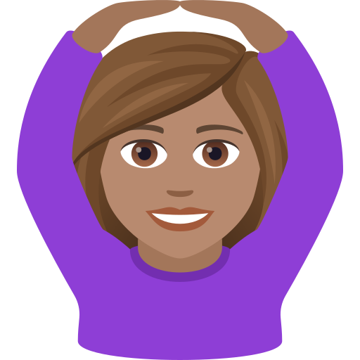 Woman Gesturing Ok: Medium Skin Tone on JoyPixels