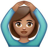 Woman Gesturing Ok: Medium Skin Tone on WhatsApp