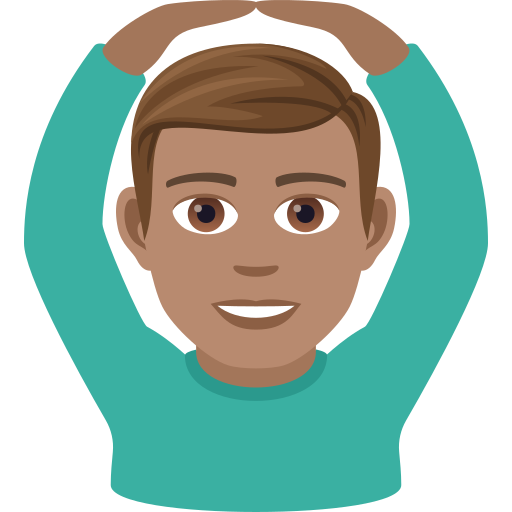 Man Gesturing Ok: Medium Skin Tone on JoyPixels