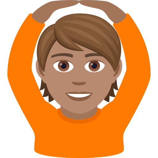 Face With Ok Gesture: Medium Skin Tone on JoyPixels