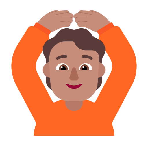 Face With Ok Gesture: Medium Skin Tone on Microsoft Fluent