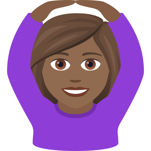 Woman Gesturing Ok: Medium-Dark Skin Tone on JoyPixels
