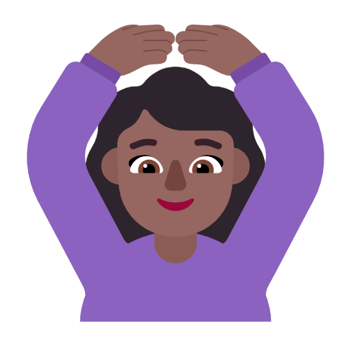 Woman Gesturing Ok: Medium-Dark Skin Tone on Microsoft Fluent