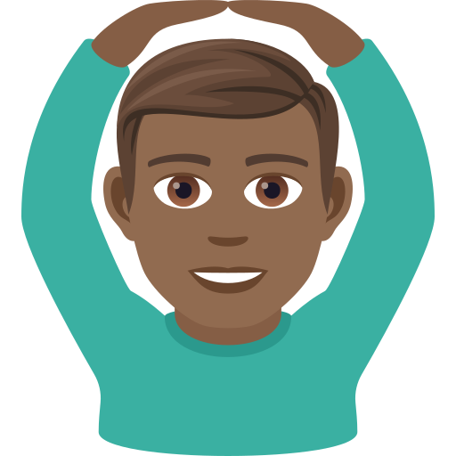 Man Gesturing Ok: Medium-Dark Skin Tone on JoyPixels