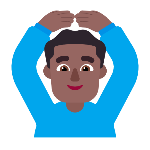 Man Gesturing Ok: Medium-Dark Skin Tone on Microsoft Fluent