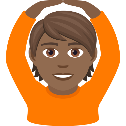 Face With Ok Gesture: Medium-Dark Skin Tone on JoyPixels