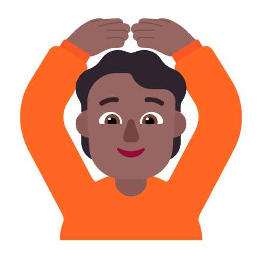 Face With Ok Gesture: Medium-Dark Skin Tone on Microsoft Fluent