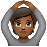 Face With Ok Gesture: Medium-Dark Skin Tone on WhatsApp