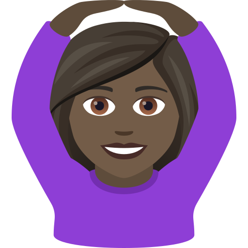 Woman Gesturing Ok: Dark Skin Tone on JoyPixels