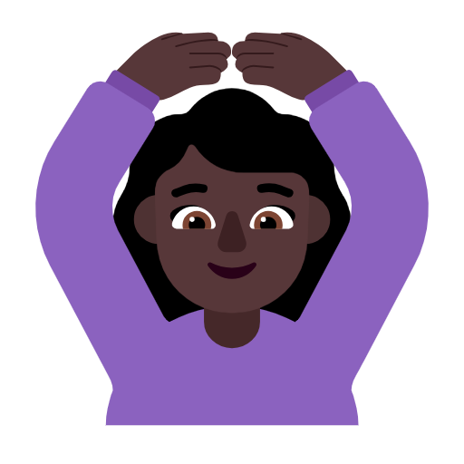 Woman Gesturing Ok: Dark Skin Tone on Microsoft Fluent