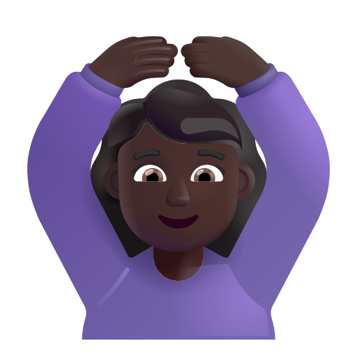 Woman Gesturing Ok: Dark Skin Tone on Microsoft 3D